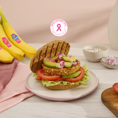 Vegetarisk hamburgare med Chiquita-banan och kikärtor